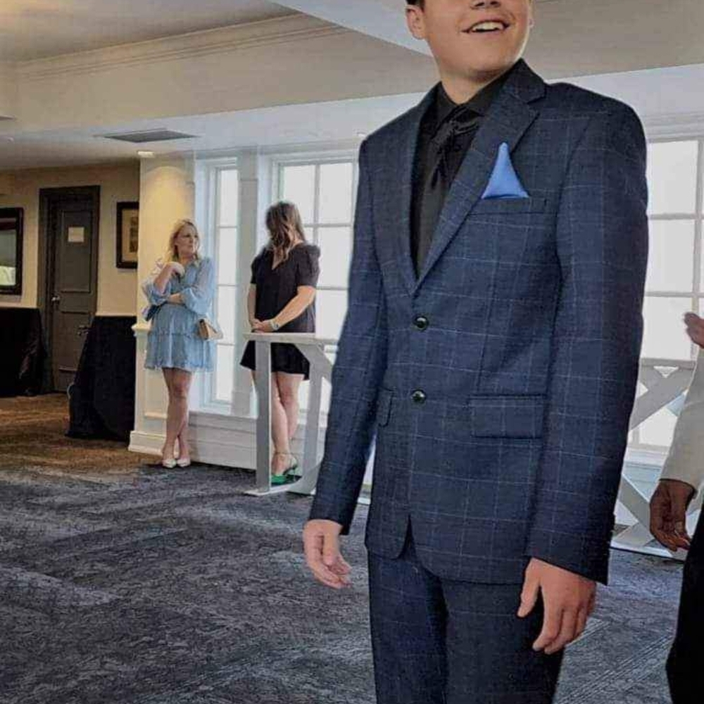 Men's Blue Checkered Blazer